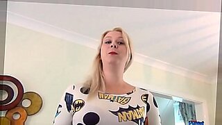 Busty blonde films herself in selfie fuck